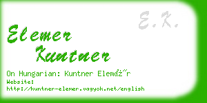 elemer kuntner business card